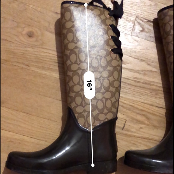 NWT Coach Tristee Rainboots Almond Toe Knee High - Picture 6 of 7